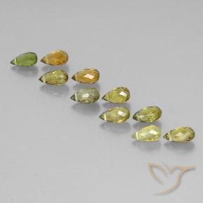 4.90ctw Naturale Multicolore Tormalina, Taglio briolette, VS-SI