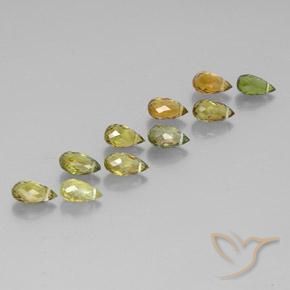 Gemme di Tormalina Multicolore naturale da 4.90 ct, Taglio briolette, VS-SI