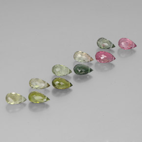 Tormalina naturale multicolore da 7,04 ct, briolette, VS-SI