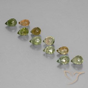 Gemme di Tormalina Multicolore naturale da 4.37 ct, Taglio briolette, VS-SI