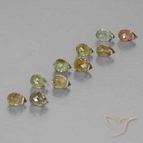 Gemme di Tormalina Multicolore naturale da 4.30 ct, Taglio briolette, VS-SI