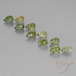 4.57ctw Naturale Verde Giallastro chiaro Tormalina, Taglio briolette, VS-SI