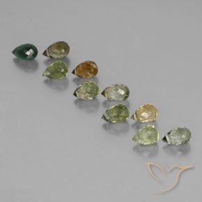 Gemme di Tormalina Multicolore naturale da 6.36 ct, Taglio briolette, VS-SI