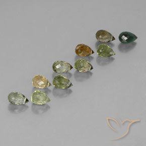 Gemme di Tormalina Multicolore naturale da 6.36 ct, Taglio briolette, VS-SI