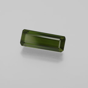 Tormalina Verde terroso naturale da 1.41 ct, Taglio smeraldo, VVS-VS
