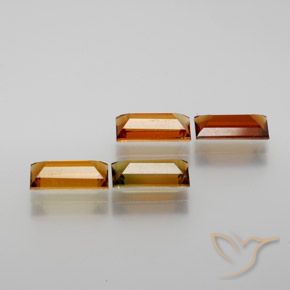 Gemme di Tormalina Arancione scuro naturale da 3.16 ct, Taglio a baguette, VS
