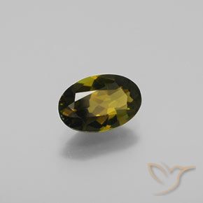 Tormalina Marrone verdastro dorato naturale da 1.27 ct, Ovale, VVS