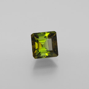 Tormalina verde marroncino naturale da 1,45 ct, taglio smeraldo, VS