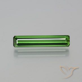 Tormalina verde medio naturale da 1,75 ct, taglio smeraldo, VVS