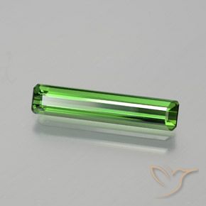 Tormalina verde medio naturale da 1,75 ct, taglio smeraldo, VVS