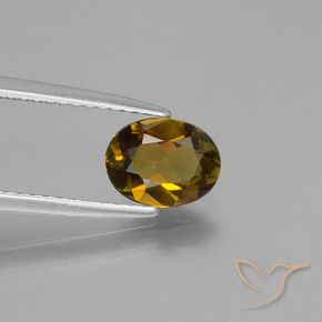 Tormalina Terra d'oro naturale da 0.98 ct, Ovale, VVS-VS