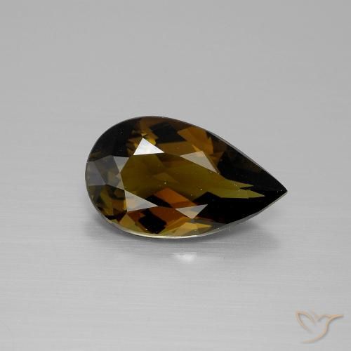 2.36ct Naturale Marrone caldo Tormalina, Forma a pera, VVS