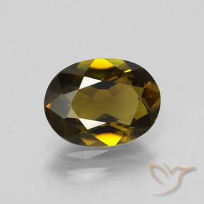 Tormalina Marrone dorato intenso Deep naturale da 1.48 ct, Ovale, VS