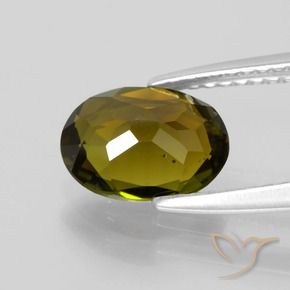 Tormalina Marrone dorato intenso Deep naturale da 1.48 ct, Ovale, VS