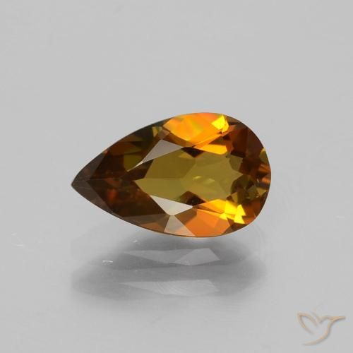 Tormalina Marrone caldo naturale da 1.09 ct, Forma a pera, VS