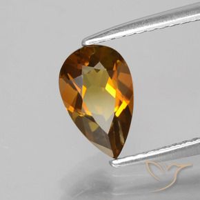 Tormalina Marrone caldo naturale da 1.09 ct, Forma a pera, VS