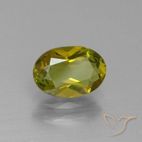 Tormalina verde giallastro naturale da 1,10 ct, taglio ovale, VS