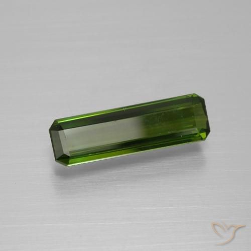 Tormalina naturale verde da 1,59 ct, taglio smeraldo, VVS-VS
