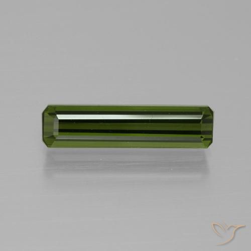 1.57ct Naturale Verde terroso Tormalina, Taglio smeraldo, VVS-VS