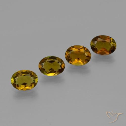 Gemme di Tormalina Oro scuro naturale da 3.43 ct, Ovale, VVS-VS
