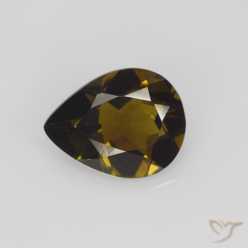 Tormalina Marrone dorato naturale da 1.59 ct, Forma a pera, VVS-VS