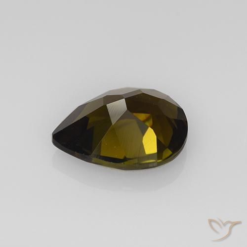 Tormalina Marrone dorato naturale da 1.59 ct, Forma a pera, VVS-VS