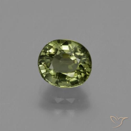 1.19ct Naturale Verde medio-scuro Tormalina, Ovale, VS