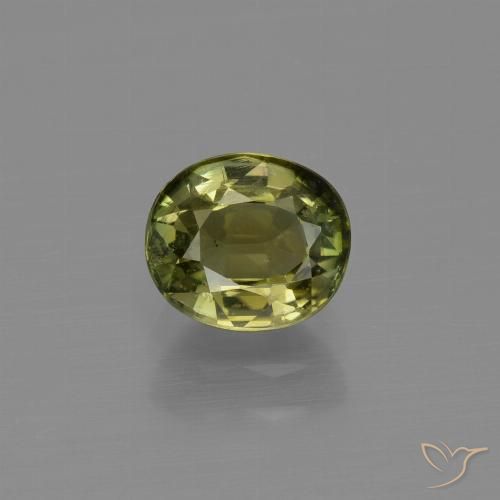 Tormalina marrone dorato verdastro naturale da 1,06 ct, taglio ovale, VS