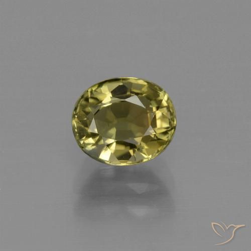 1.03ct Naturale Verde marroncino Tormalina, Ovale, VS