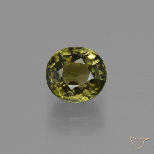 1.09ct Naturale Verde marroncino Tormalina, Ovale, VS