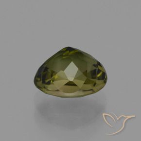 Tormalina Verde marroncino naturale da 1.30 ct, Ovale, VVS-VS