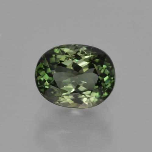 Tormalina verde marroncino naturale da 1,29 ct, taglio ovale, VVS