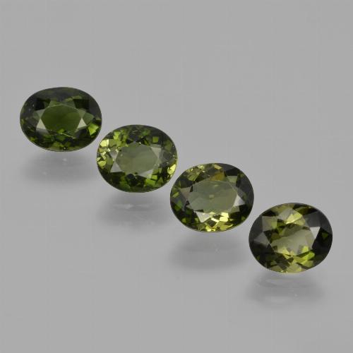 Gemme di Tormalina Verde scuro naturale da 3.44 ct, Taglio ovale, VVS-VS