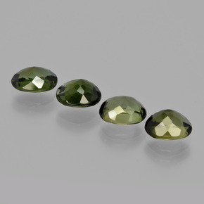 Gemme di Tormalina Verde scuro naturale da 3.44 ct, Taglio ovale, VVS-VS