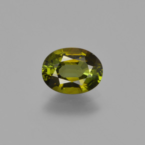 Tormalina Verde marroncino naturale da 0.70 ct, Taglio ovale, VS