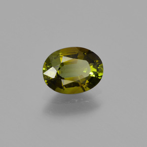 Tormalina Verde marroncino naturale da 0.70 ct, Taglio ovale, VS