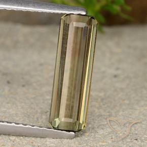 Tormalina bicolore naturale da 1,72 ct, taglio smeraldo, VS