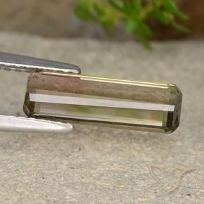 Tormalina bicolore naturale da 1,72 ct, taglio smeraldo, VS