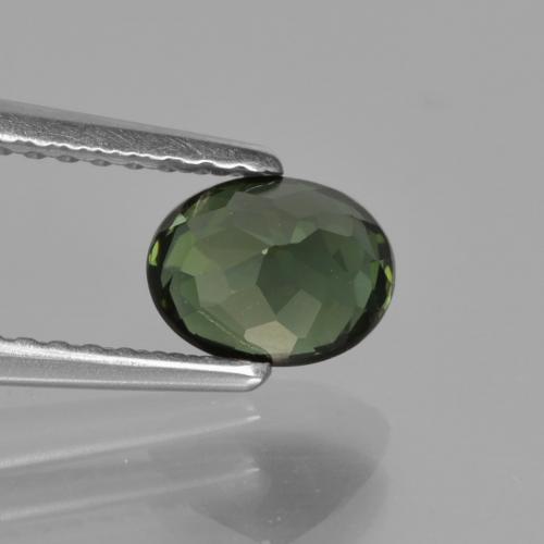 Tormalina Verde scuro naturale da 0.87 ct, Taglio ovale, VVS-VS