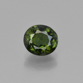 Tormalina verde scuro naturale da 1,13 ct, taglio ovale, VVS-VS