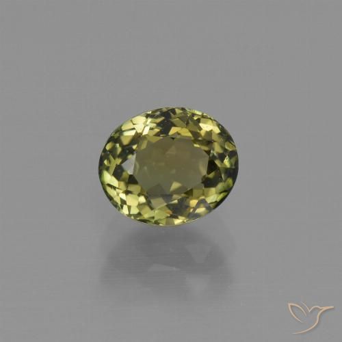 1.09ct Naturale Caldo terroso verde Tormalina, Ovale, VVS-VS