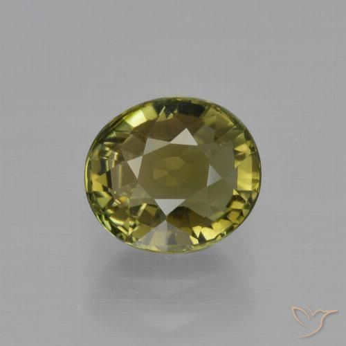 1.34ct Naturale Caldo terroso verde Tormalina, Ovale, VVS