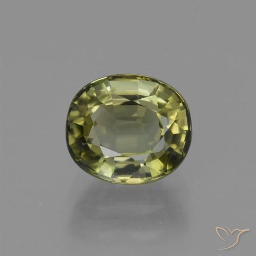 1.28ct Naturale Caldo terroso verde Tormalina, Ovale, VVS