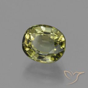 Tormalina Caldo terroso verde naturale da 1.28 ct, Ovale, VVS