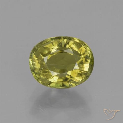 Tormalina Giallo terroso naturale da 1.20 ct, Taglio ovale, VS