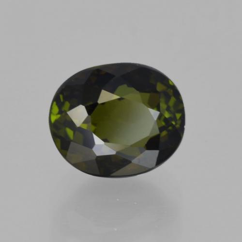 Tormalina naturale verde foresta da 2,03 ct, taglio ovale, VVS