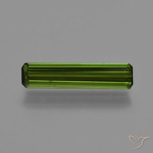 Tormalina Verde medio-scuro naturale da 0.88 ct, Ottagonale / Taglio smeraldo, VVS-VS