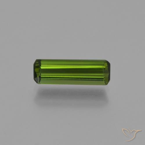 Tormalina Verde medio naturale da 0.81 ct, Taglio smeraldo, VVS-VS