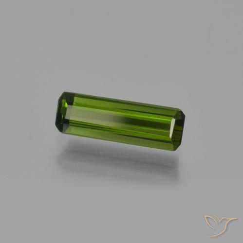 Tormalina Verde medio naturale da 0.81 ct, Taglio smeraldo, VVS-VS