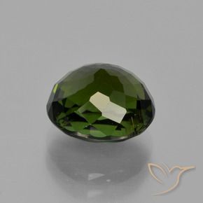 Tormalina verde scuro terroso naturale da 3,51 ct, taglio ovale, VS